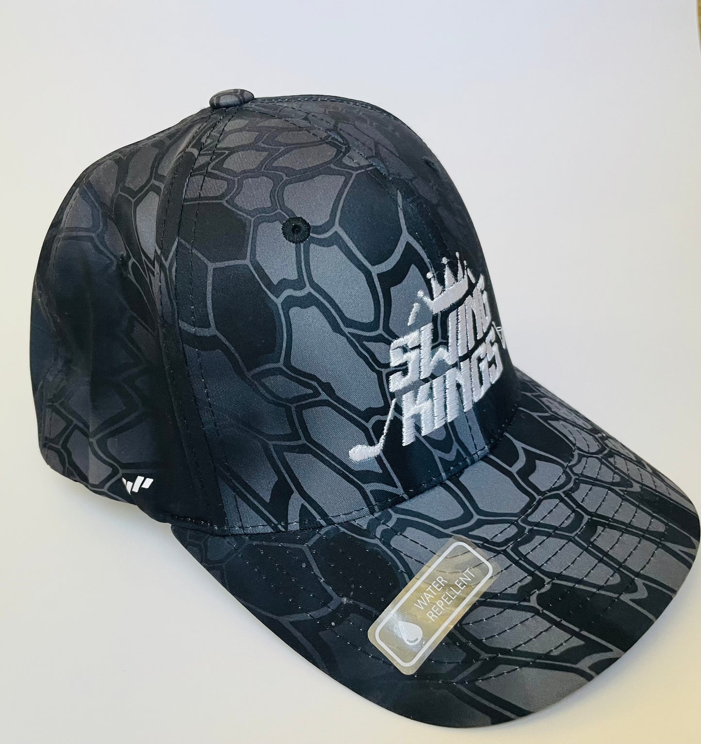 Swing Kings Black Flexfit Men's Wooly Combed Twill Flexfit Cap L/XL