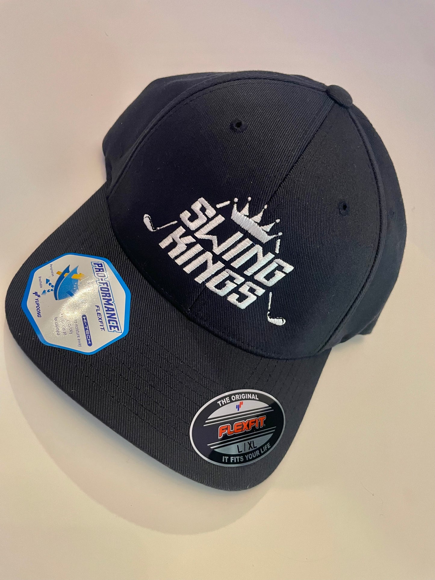 Navy Blue Swing Kings Flexfit Cap L/XL