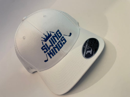 White/Royal Blue Swing Kings White Ultrafibre Airmesh Adjustable Cap