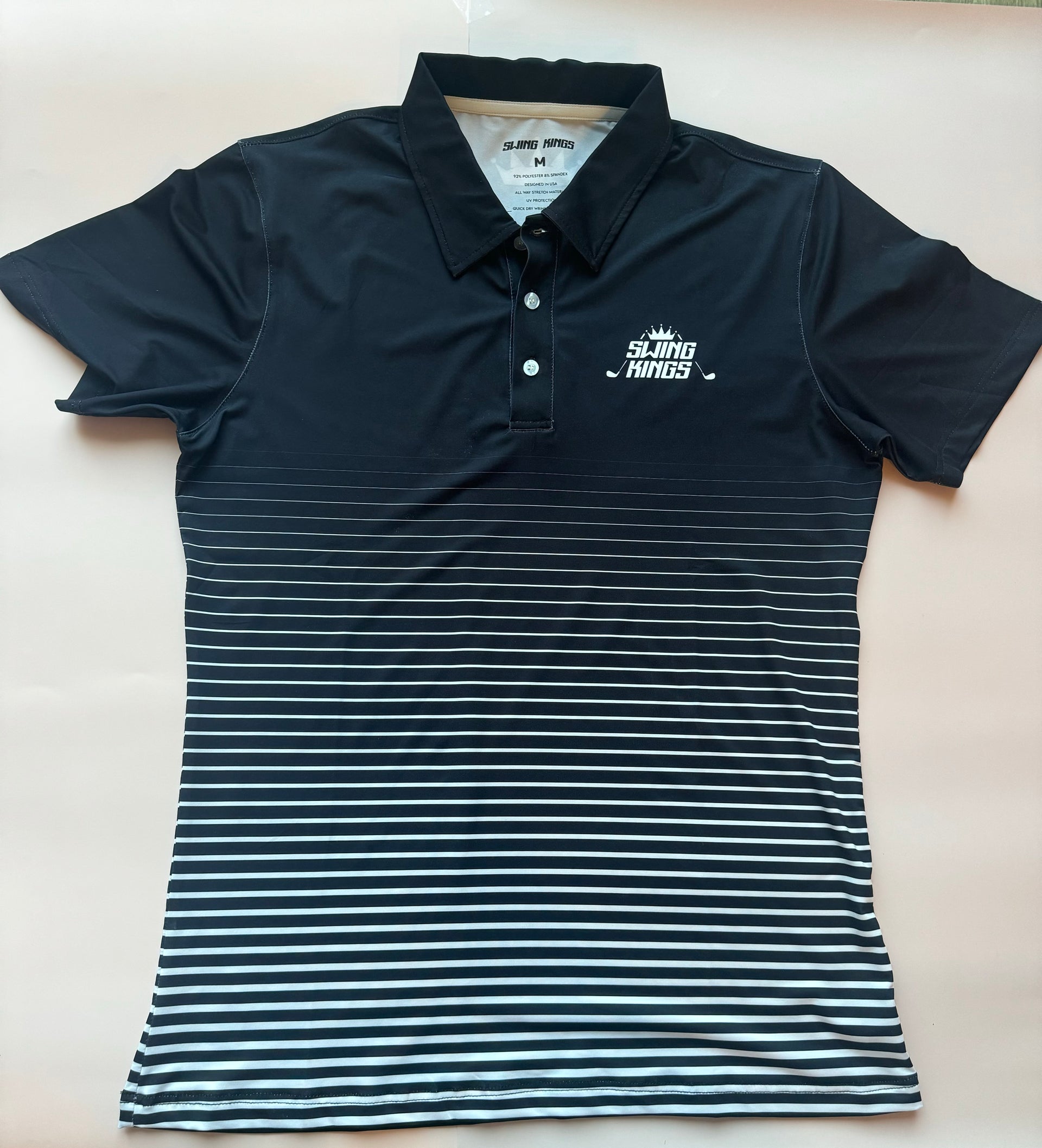 kings land driving range dress code collar shirt Code Black Swing Kings Dri-Fit Golf Shirt – Swings Kings Golf Apparel