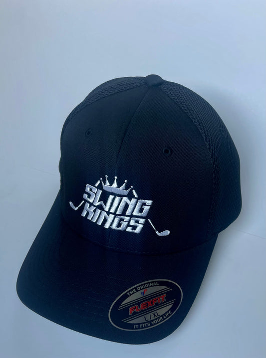 Swing Kings Flexfit Black Cap  L/XL