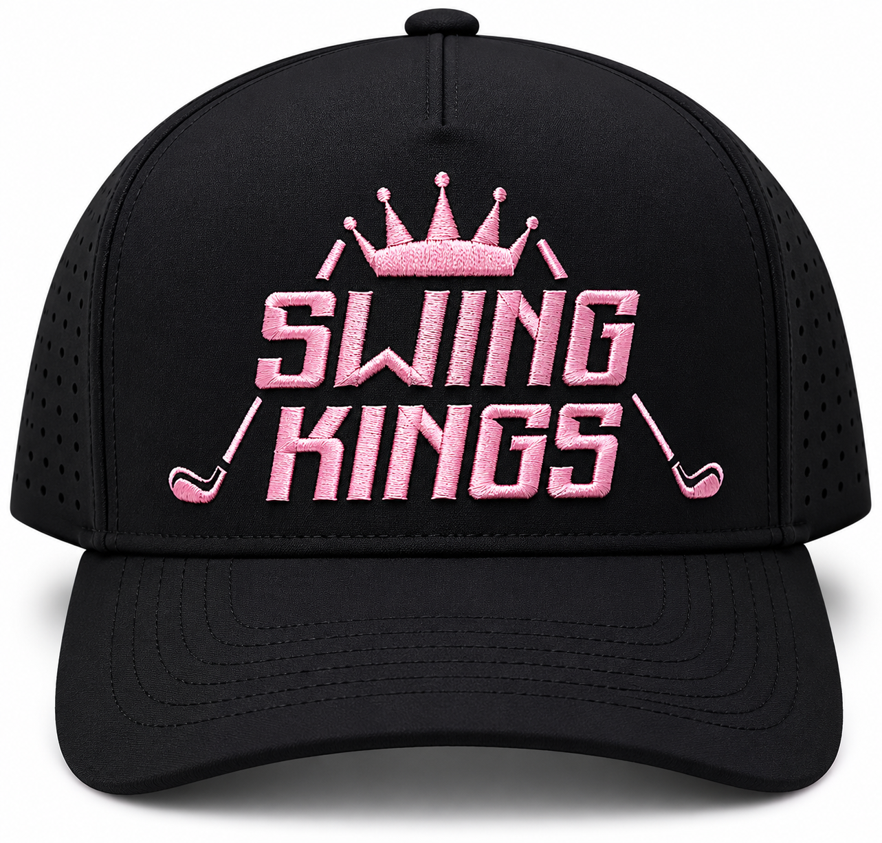 Black and Pink Swing Kings Water-Resistant Snapback Hat