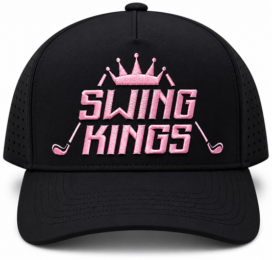 Black and Pink Swing Kings Water-Resistant Snapback Hat